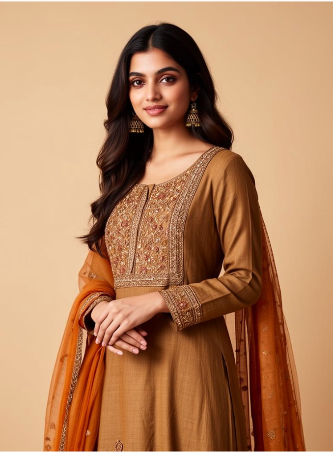 Premium Indian ethnic wear โ kurta set with dupatta